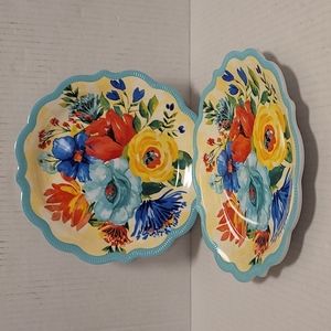 NWT Set of 2 Pioneer Woman Melamine, Delaney Salad Plates